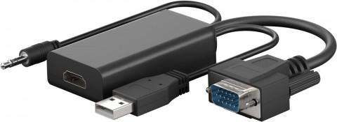 Adapteris VGA → HDMI + USB 2.0 + 3.5 (K-L-K-K) Goobay 